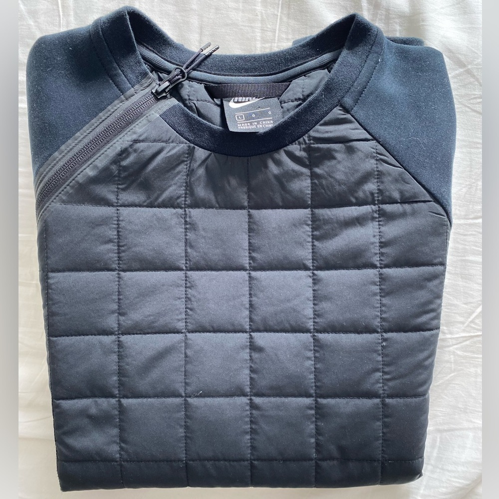 Nike Tech Quilted Sweater - Large (Black)